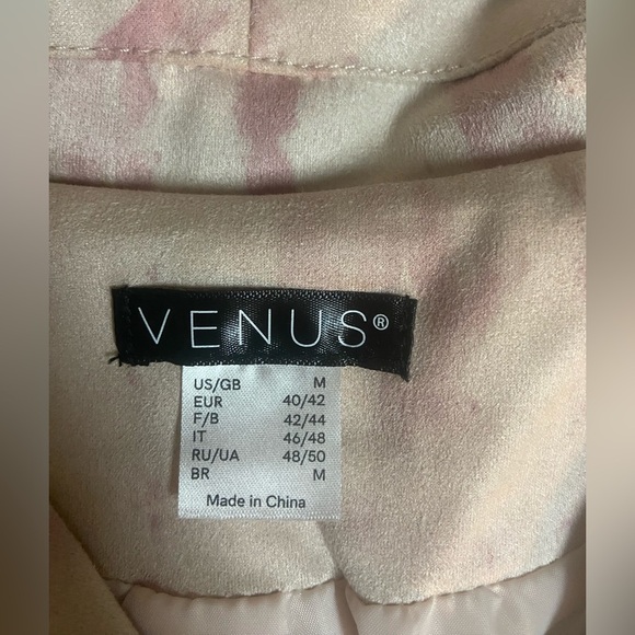 Venus Tie dye faux suede Pink asymmetrical front zip Lined Sz M women’s jacket - Picture 4 of 10